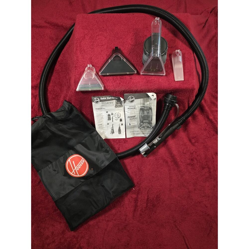 Hoover Power Scrub SpinScrub 50 Hose Attachment Kit Tools Bag Manual Carpet...